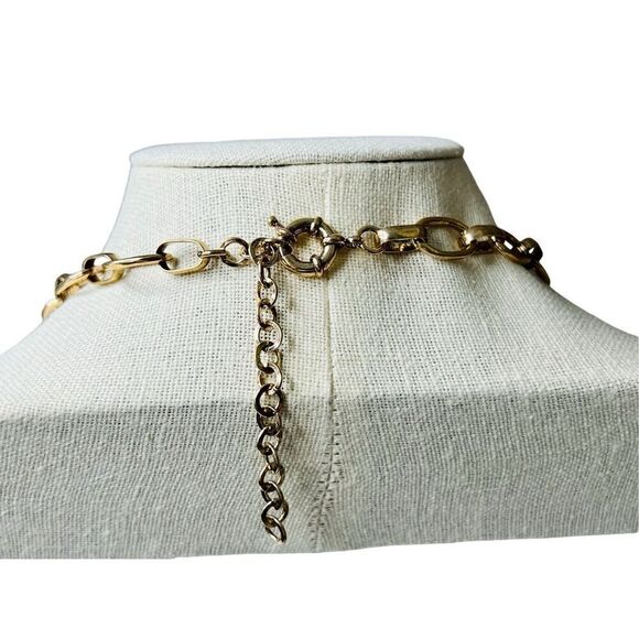 Gorgeous Gold Rhinestone Crystal Cluster Bee Statement Padgent Wedding Necklace - Picture 8 of 9